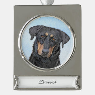 round-large silver plated banner ornament