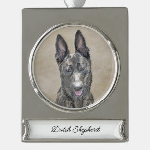 round-large silver plated banner ornament