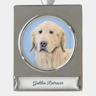 round-large silver plated banner ornament