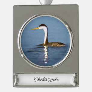 round-large silver plated banner ornament