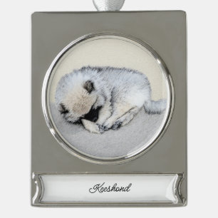 round-large silver plated banner ornament
