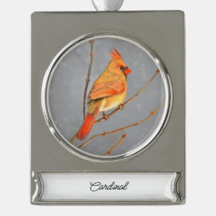 round-large silver plated banner ornament