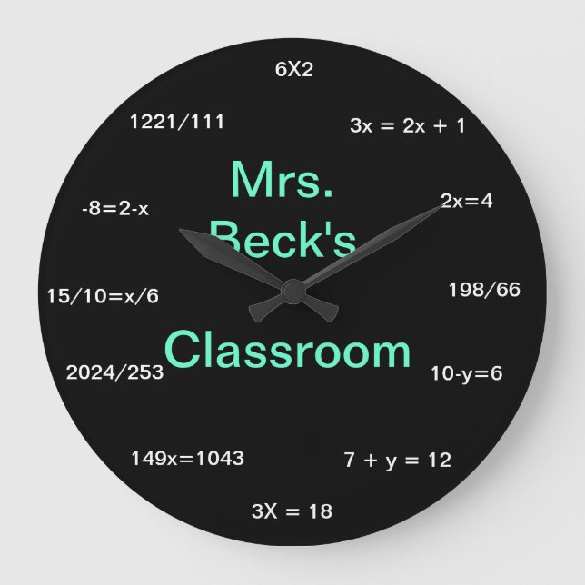 Round (Large) Wall math Clock (Front)