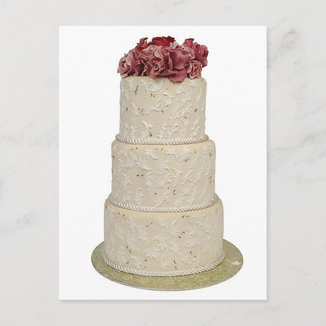 Round Layer Wedding Cake Postcard (Front)
