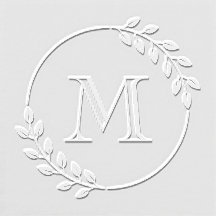 Round Leaves Wreath Monogram