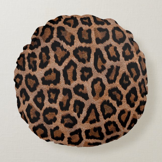 Round Leopard Print Pillow (Front)