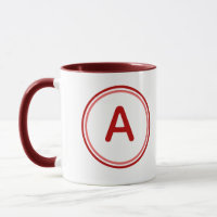 Round Letter Alphabet Red Circle Design