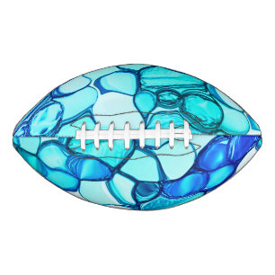 Round like stones in tones similar to aquamarine american football