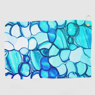 Round like stones in tones similar to aquamarine golf towel