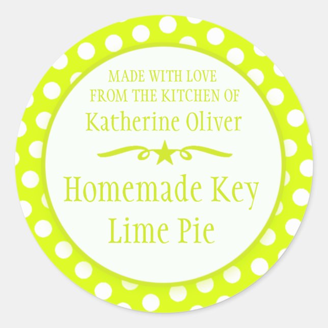 Round lime cookie exchange baking gift stickers (Front)