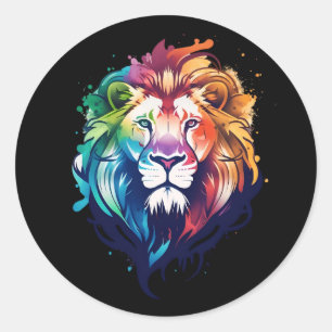 Round Lion sticker