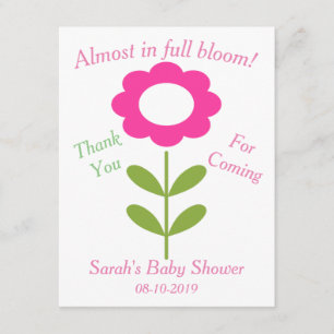 Round Lip Balm Floral Baby Shower Favour Enclosure Card