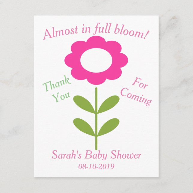 Round Lip Balm Floral Baby Shower Favour Enclosure Card (Front)