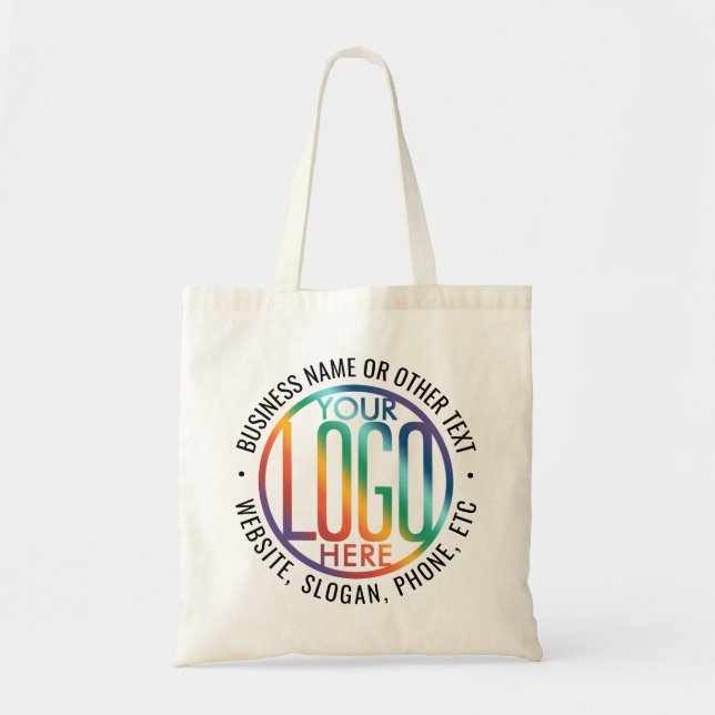 Round Logo Company Branded Business Promotional Tote Bag (Front)