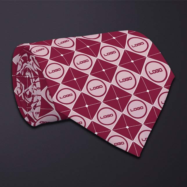 Round Logo Diamond Pattern Necktie (Creator Uploaded)
