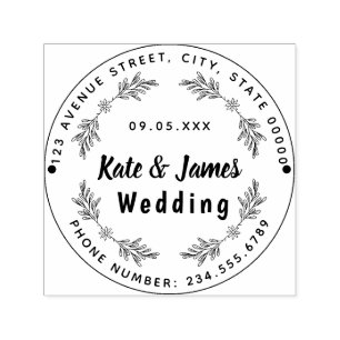 Round logo Family Name Return address ornamental c Self-inking Stamp