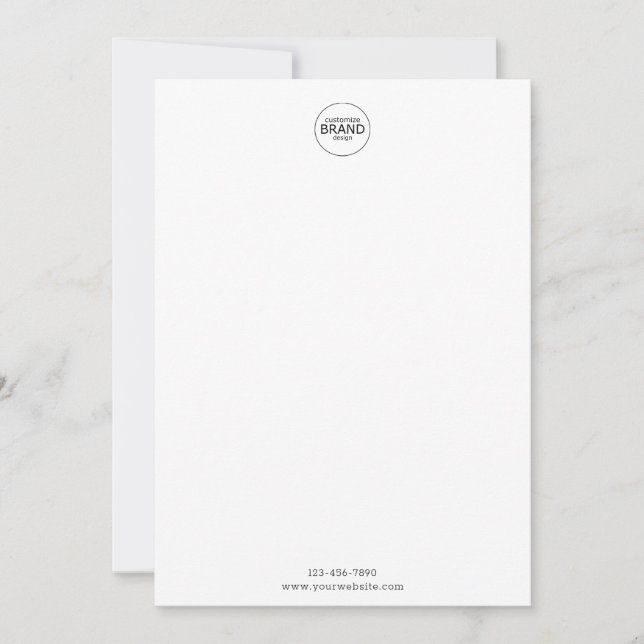 Round Logo Minimalist Simple Note Card (Front)