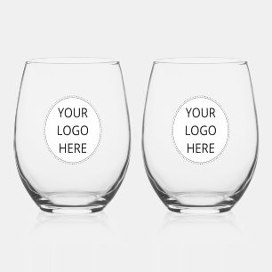 Round Logo  Stemless Wine Glass