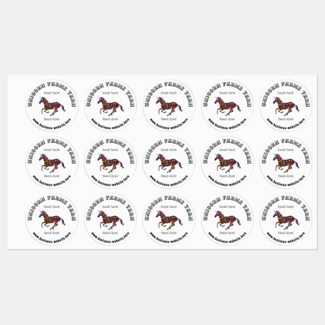 Round Logo Template Business Labels Black Text (Sheet)