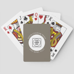Round Logo Text Green Branding Design Poker Cards