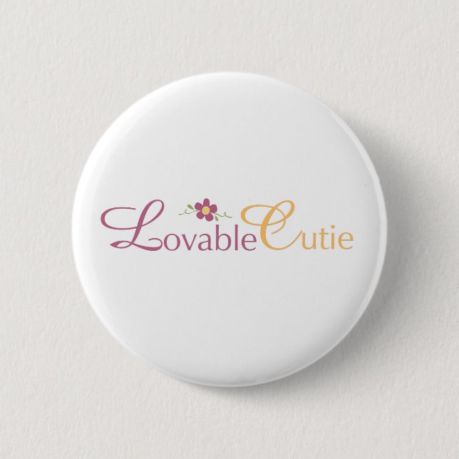 Round Loveable cutie Button (Front)