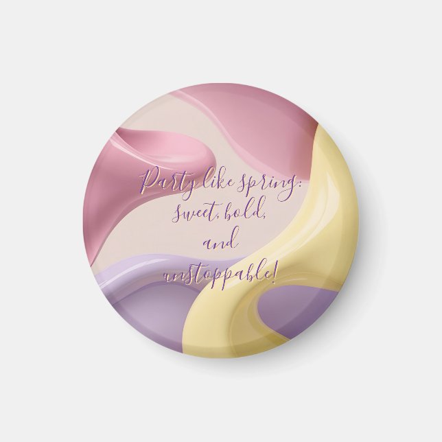 Round magnet in stylish abstract graphic (Front)