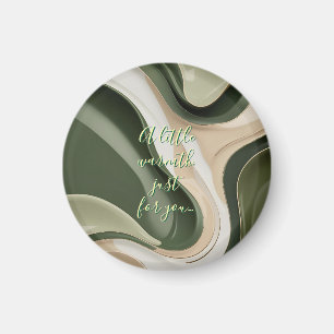 Round magnet in stylish abstract graphic