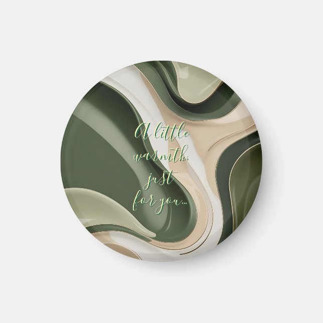 Round magnet in stylish abstract graphic (Front)