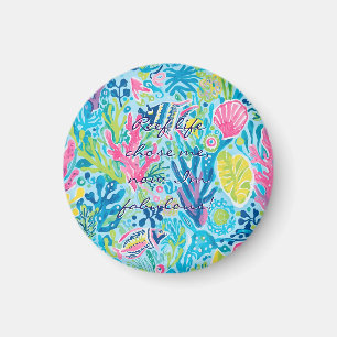 Round magnet in stylish graphic