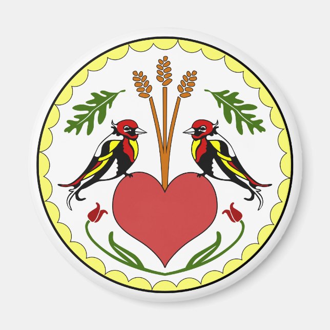 Round Magnet - Long, Happy Relationship Hex (Front)