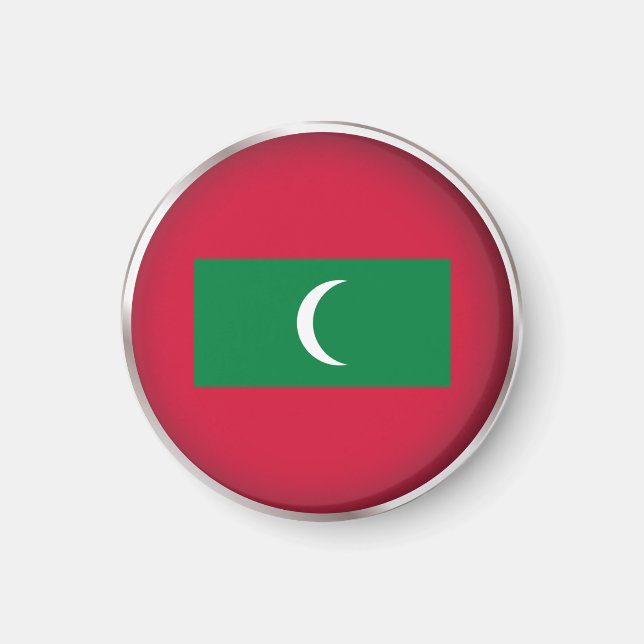Round Maldives Magnet (Front)