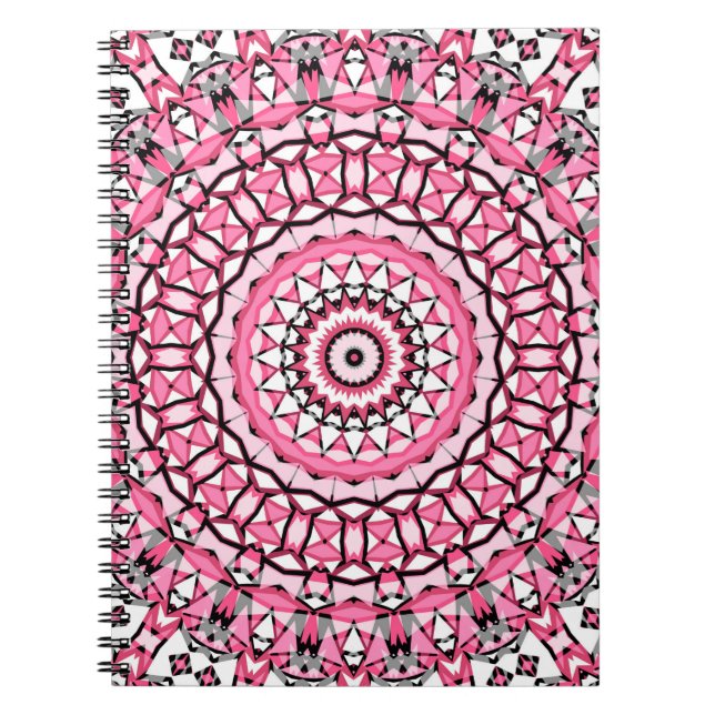 Round mandala pattern in glass vitrage style mosai notebook (Front)