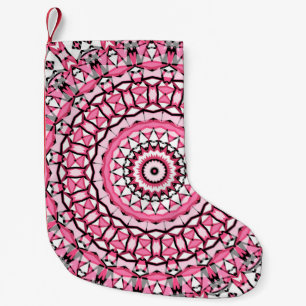 Round mandala pattern in glass vitrage style mosai small christmas stocking