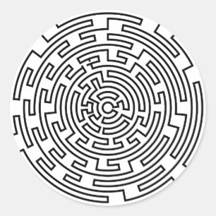 Round Maze Classic Round Sticker