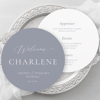 Round Menu with Guest Name | Luxury Wedding