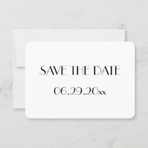 Round Minimal Deco White Wedding Save The Dates Invitation