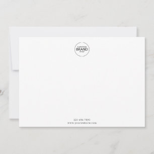 Round Minimalist Logo Simple Note Card
