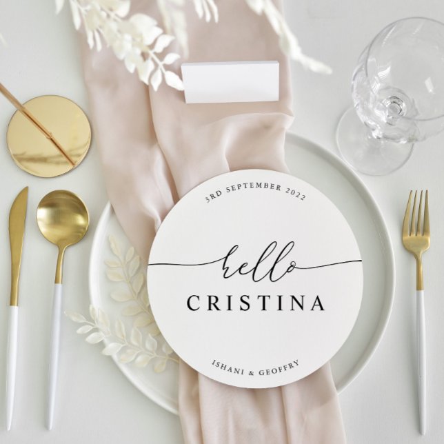 Round Minimalist Wedding Guest Place Card and Menu (Round Minimalist Wedding Guest Place Card and Menu)