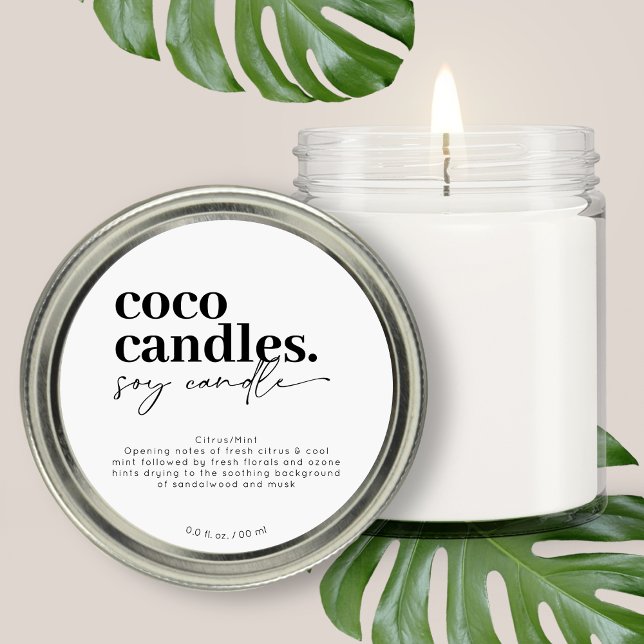 Round Modern Candle Label (Creator Uploaded)