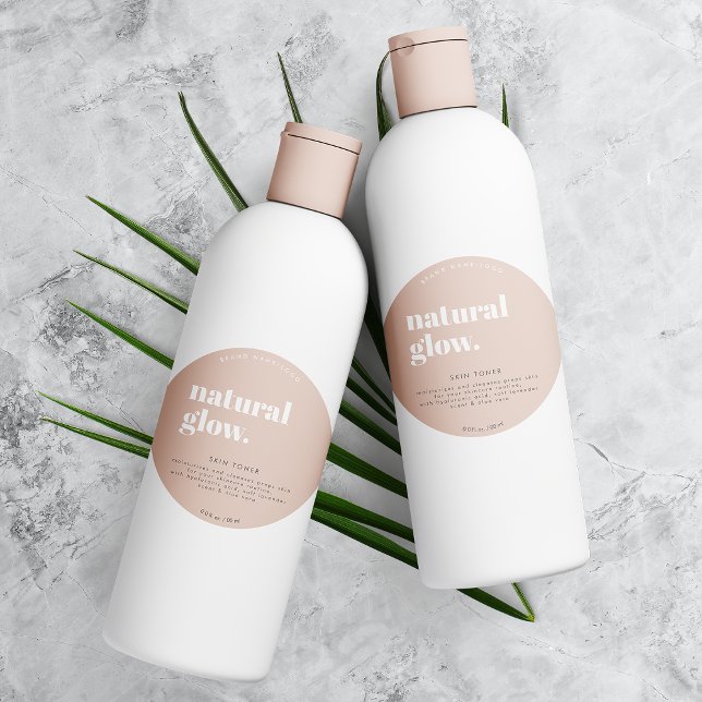 Round Modern Cosmetic Bottle Label (Creator Uploaded)