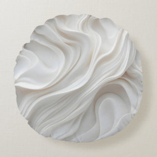 Round Modern White Marble Wave Decorative Pillow