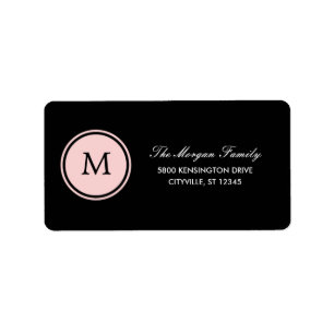 Round Monogram Address Labels