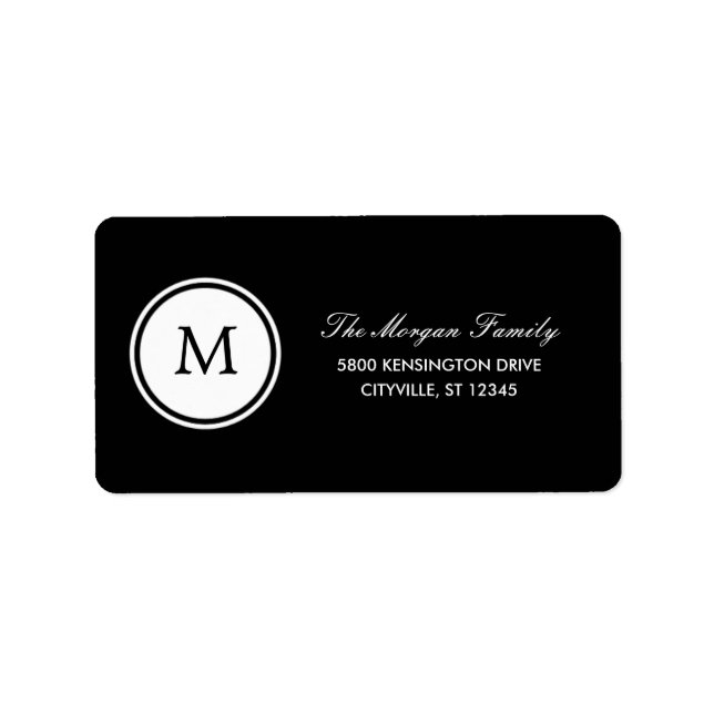 Round Monogram Address Labels (Front)