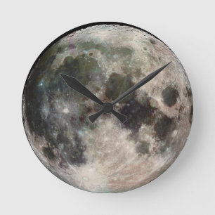 Round Moon Face Wall Clock
