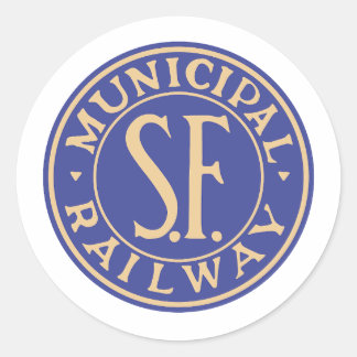Round Muni Blue and Gold design Sticker
