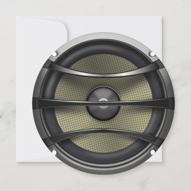 Round Music Speaker Birthday Party Invitation (Front)