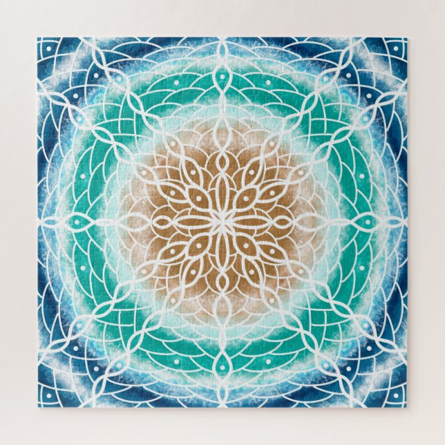 Round Ocean Waves Mandala Jigsaw Puzzle (Vertical)