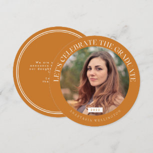 Round Ochre Typography 2022 Photo Graduation Invitation