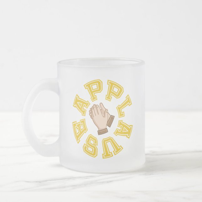 Round of Applause Frosted Glass Coffee Mug (Left)