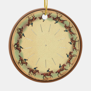 Round of Cantering Horse Ceramic Tree Decoration